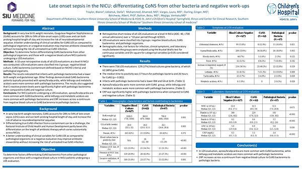 Late onset sepsis in the NICU: differentiating CoNS from other bacteria and negative work-ups