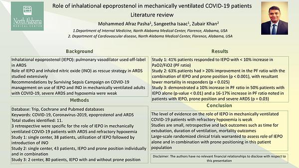 Role of inhalational epoprostenol in mechanically ventilated COVID-19 patients:Literature review