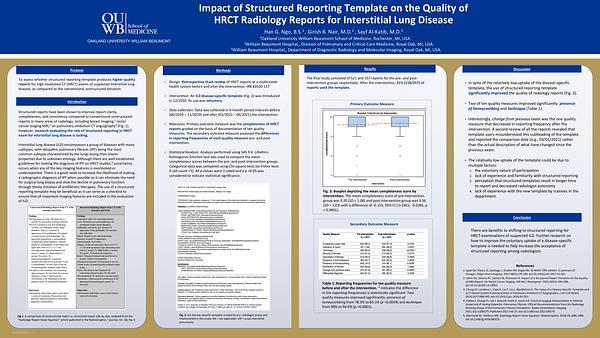 Impact of Structured Reporting Template on the Quality of HRCT Radiology Reports for Interstitial Lung Disease