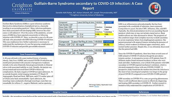 Guillain-Barre Syndrome Secondary to COVID-19 Infection: A Case Report