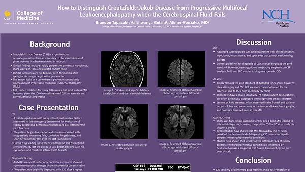 How to Distinguish Creutzfeldt-Jakob Disease from Progressive Multifocal Leukoencephalopathy when the Cerebrospinal Fluid Fails