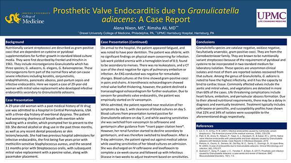 Prosthetic Valve Endocarditis due to Granulicatella adiacens: A Case Report