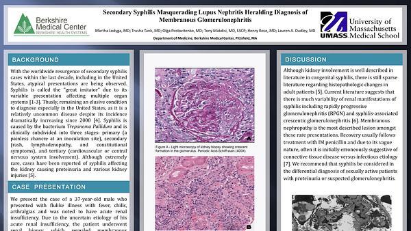 Secondary Syphilis Masquerading Lupus Nephritis Heralding Diagnosis of Membranous Glomerulonephritis