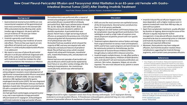 New Onset Pleural-Pericardial Effusion and Paroxysmal Atrial Fibrillation in an 83-year-old Female with Gastro-Intestinal Stromal Tumor (GIST) After Starting Imatinib Treatment