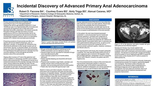 Incidental Discovery of Advanced Primary Anal Adenocarcinoma