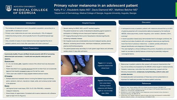 Primary vulvar melanoma in an adolescent patient