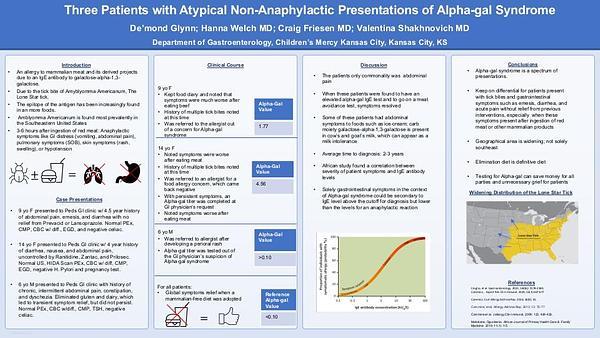 Three pediatric patients with atypical non-anaphylactic presentations of Alpha-gal Syndrome