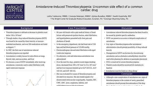 Amiodarone-Induced Thrombocytopenia: Uncommon side effect of a commoncardiac drug