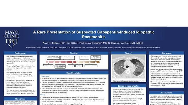 A Rare Presentation of Suspected Gabapentin-Induced Idiopathic Pneumonitis