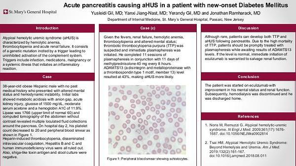 Acute pancreatitis causing aHUS in a patient with new-onset diabetes mellitus