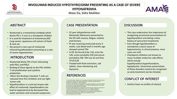 Nivolumab induced hypothyroidism presenting as a case of severe hyponatremia