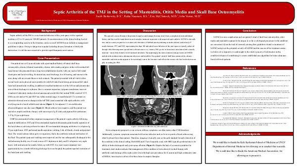 Septic Arthritis of the TMJ in the Setting of Mastoiditis, Otitis Media and Skull Base Osteomyelitis