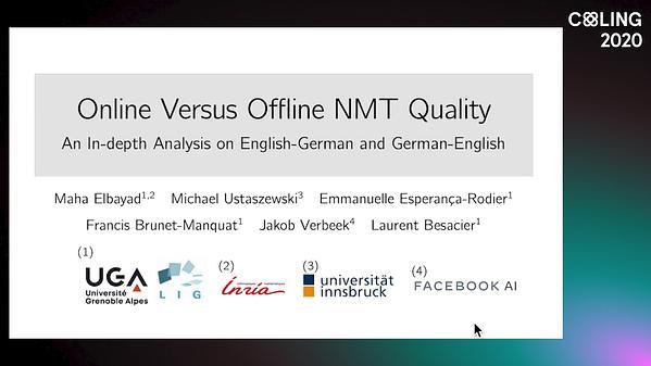 Online Versus Offline NMT Quality: An In-depth Analysis on English–German and German–English