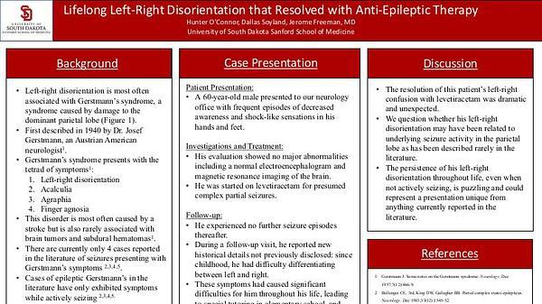 Lifelong Left-Right Disorientation that Resolved with Anti-Epileptic Therapy