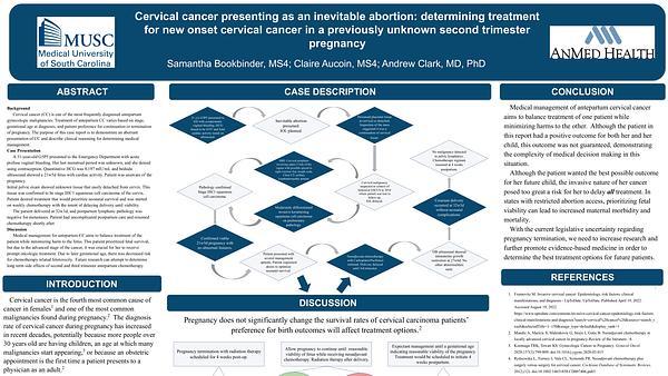 Cervical cancer presenting as an inevitable abortion: determining treatment for new onset cervical cancer in a previously unknown second trimester pregnancy