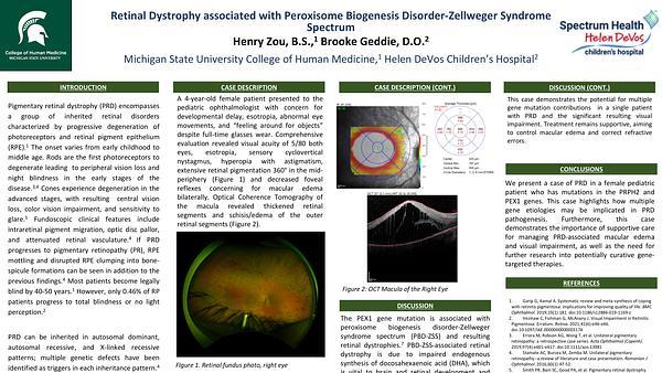 Retinal Dystrophy associated with Peroxisome Biogenesis Disorder-Zellweger Syndrome Spectrum