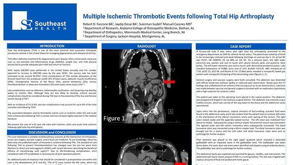 Multiple Ischemic Events Following Total Hip Arthroplasty