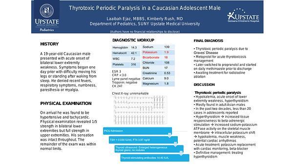 Thyrotoxic Periodic Paralysis in a Caucasian Adolescent Male