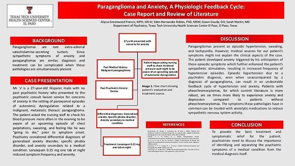 Paraganglioma and Anxiety, A Physiologic Feedback Cycle: Case Report and Review of Literature