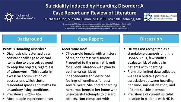 Suicidality Induced by Hoarding Disorder: A Case Report and Review of Literature
