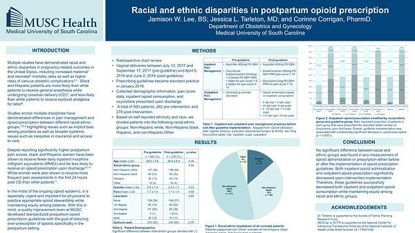Racial and ethnic disparities in postpartum opioid prescription