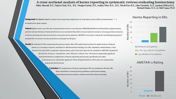 A cross-sectional analysis of harms reporting in systematic reviews evaluating laminectomy