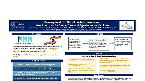 Development of a Social Justice Curriculum: Best Practices for Senior Care and Age-Inclusive Medicine