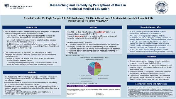 Researching and Remedying Perceptions of Race in Preclinical Medical Education