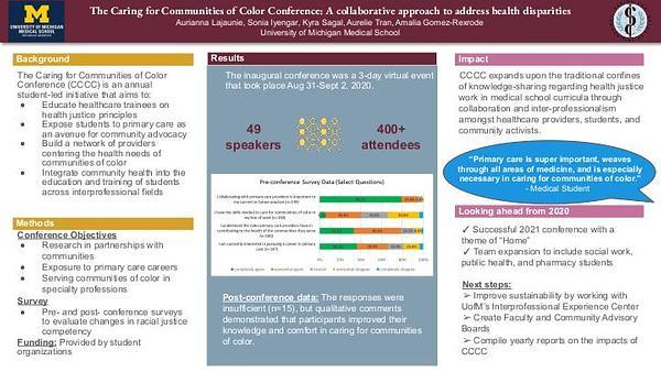 The Caring for Communities of Color Conference: A Collaborative Approach to Address Healthcare Disparities