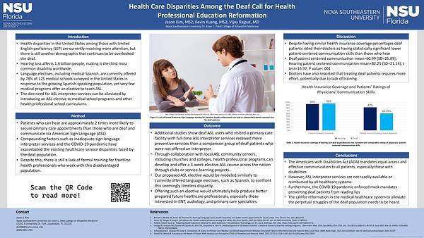 Health Care Disparities Among the Deaf Call for Health Professional Education Reformation