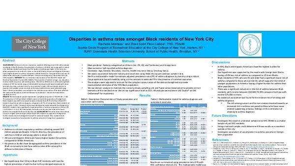 Disparities in asthma rates amongst Black residents of New York City