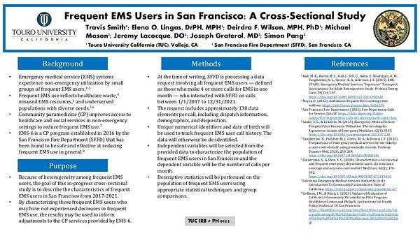 Frequent EMS Users in San Francisco: A Cross-Sectional Study