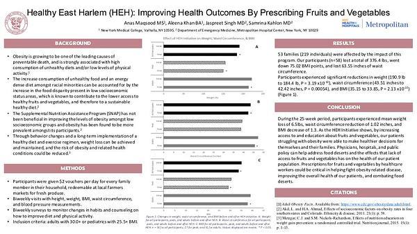 Healthy East Harlem (HEH): Improving Health Outcomes By Prescribing Fruits and Vegetables