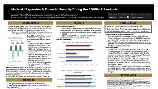 Medicaid Expansion & Financial Security During the COVID-19 Pandemic