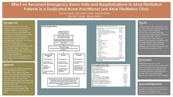 Effect on Recurrent Emergency Room Visits and Hospitalizations in Atrial Fibrillation Patients in a Dedicated Nurse Practitioner Led Atrial Fibrillation Clinic 

