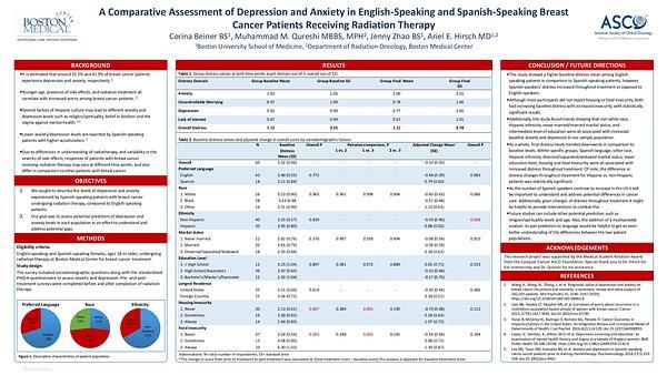 A Comparative Assessment of Depression and Anxiety in English-Speaking and Spanish-Speaking Breast Cancer Patients Undergoing Radiation Therapy