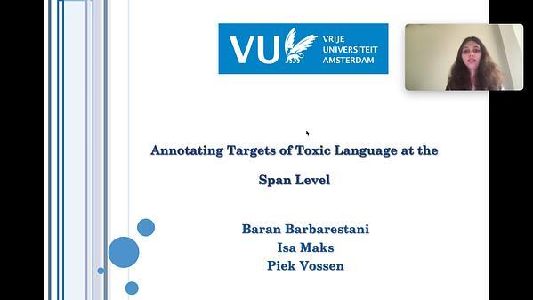 Annotating targets of toxic language at the span level