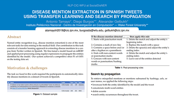 Disease Mention Extraction in Spanish Tweets Using Transfer Learning and Search by Propagation