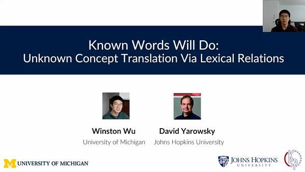 Known Words Will Do: Unknown Concept Translation via Lexical Relations