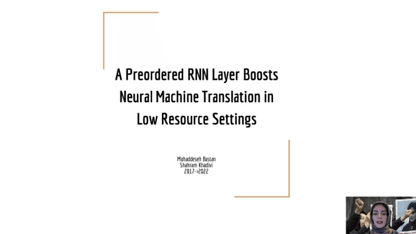 A Preordered RNN Layer Boosts Neural Machine Translation in Low Resource Settings