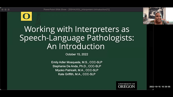 Working with Interpreters as Speech-Language Pathologists: An Introduction