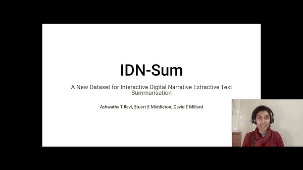 IDN-Sum : A New Dataset for Interactive Digital Narrative Extractive Text Summarisation