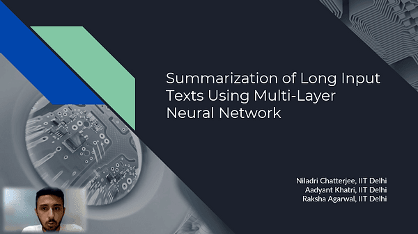 Summarization of Long Input Texts Using Multi-Layer Neural Network