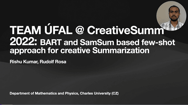 BART and SamSum based few-shot approach for creative Summarization