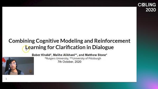 Combining Cognitive Modeling and Reinforcement Learning for Clarification in Dialogue