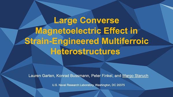Large Converse Magnetoelectric Effect in Strain Engineered Multiferroic Heterostructures