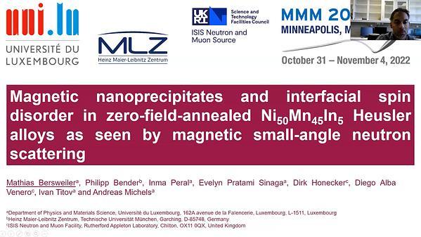 Magnetic nanoprecipitates and interfacial spin disorder in zero field