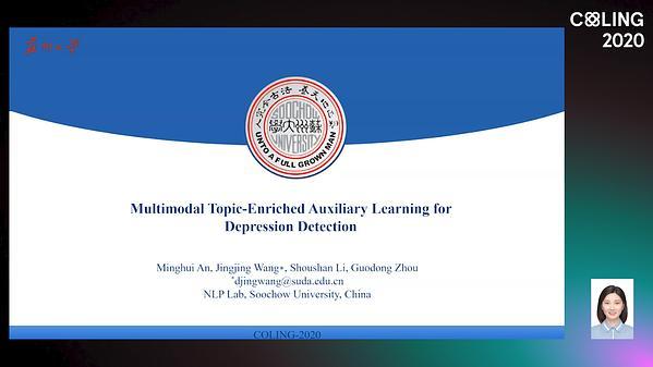 Multimodal Topic-Enriched Auxiliary Learning for 
Depression Detection

