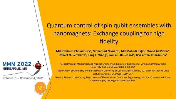 Quantum control of spin qubit ensembles with nanomagnets: Exchange coupling for high fidelity