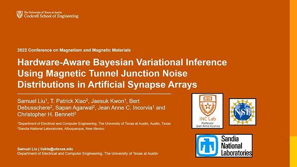 Hardware Aware Bayesian Variational Inference Using Magnetic Tunnel Junction Noise Distributions in Artificial Synapse Arrays